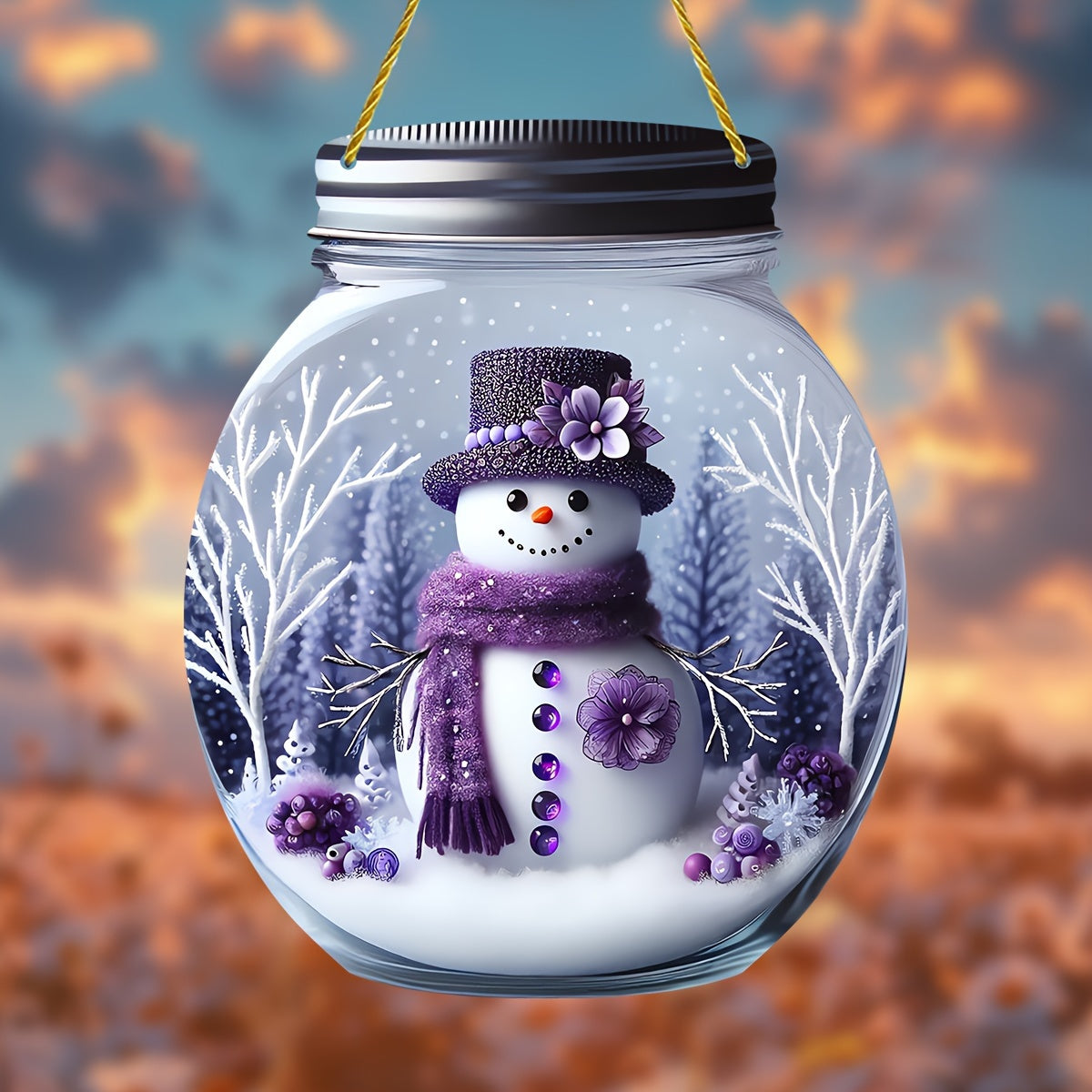 Festive Winter Wonderland Snowman Acrylic Snow Globe, 7.87" x 6.69", Pre-Drilled Holes for Easy Mounting, High Quality, Smooth Rounded Corners, Safe Installation, Ideal Gift for You