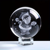 Santa Claus 3D Engraved Crystal Ball - Perfect For Christmas & Holiday Decor, Ideal Gift For Home And Office