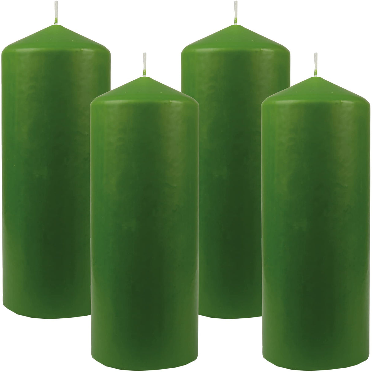 Bestgoodies Waskaarsen (4 stuks) groene stompkaarsen Ø 6 cm x 13,5 cm - kaars in vele kleuren, lange brandduur - gemaakt in de EU - kaarsen blokkaarsen