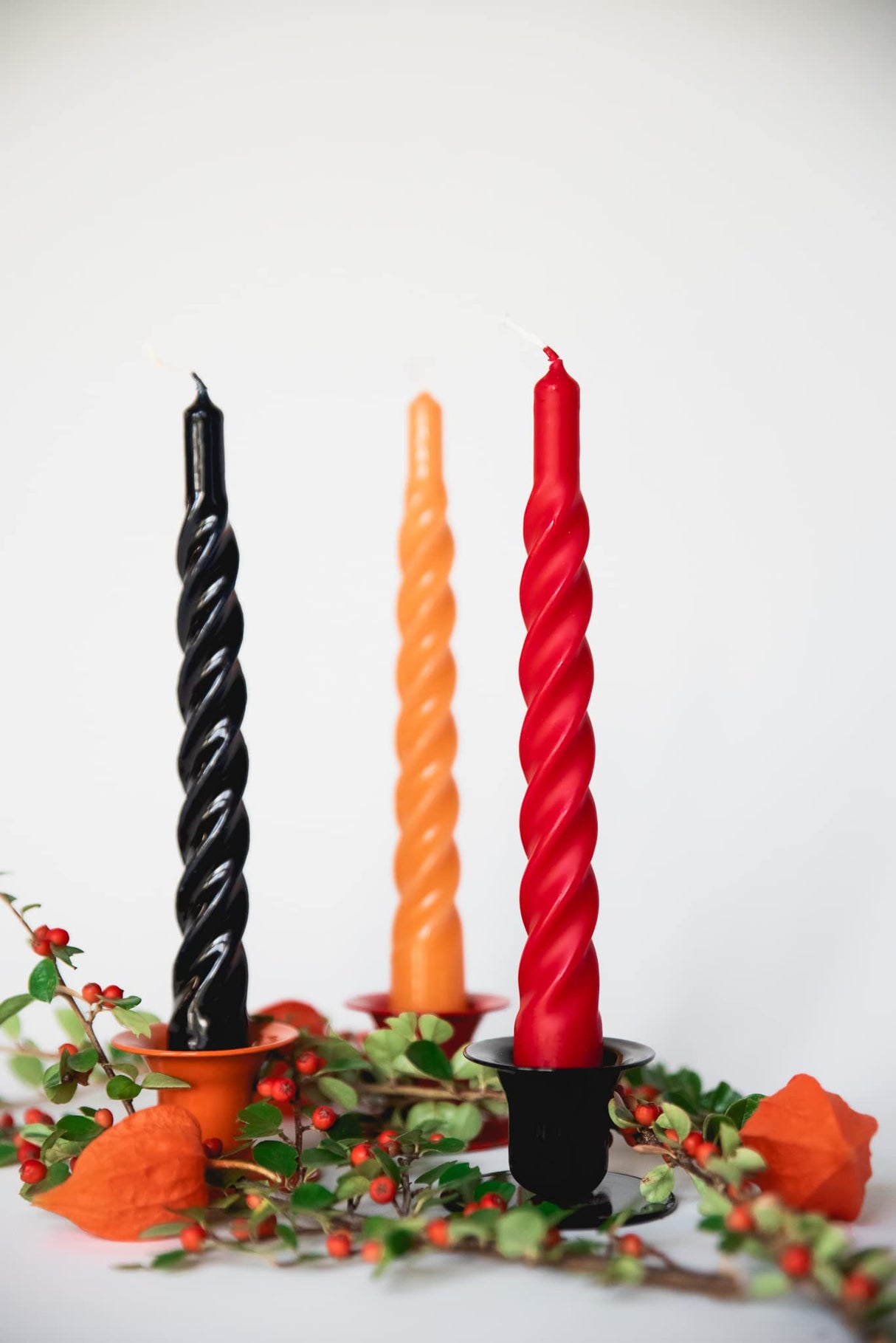 Candles with a Twist, Kerst Rood Twisted, Gelakt, Ongeparfumeerde Kaarsen, 6 stuks… (Kerst Rood)