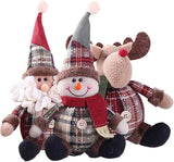 basku Kerstman, sneeuwpop, zittend rendier, kerstdecoratie, pluche pop, kerstman, kerstman, voor kersttafel, bureau, open haard, decoratie, pluche kerstfiguren