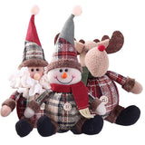 basku Kerstman, sneeuwpop, zittend rendier, kerstdecoratie, pluche pop, kerstman, kerstman, voor kersttafel, bureau, open haard, decoratie, pluche kerstfiguren