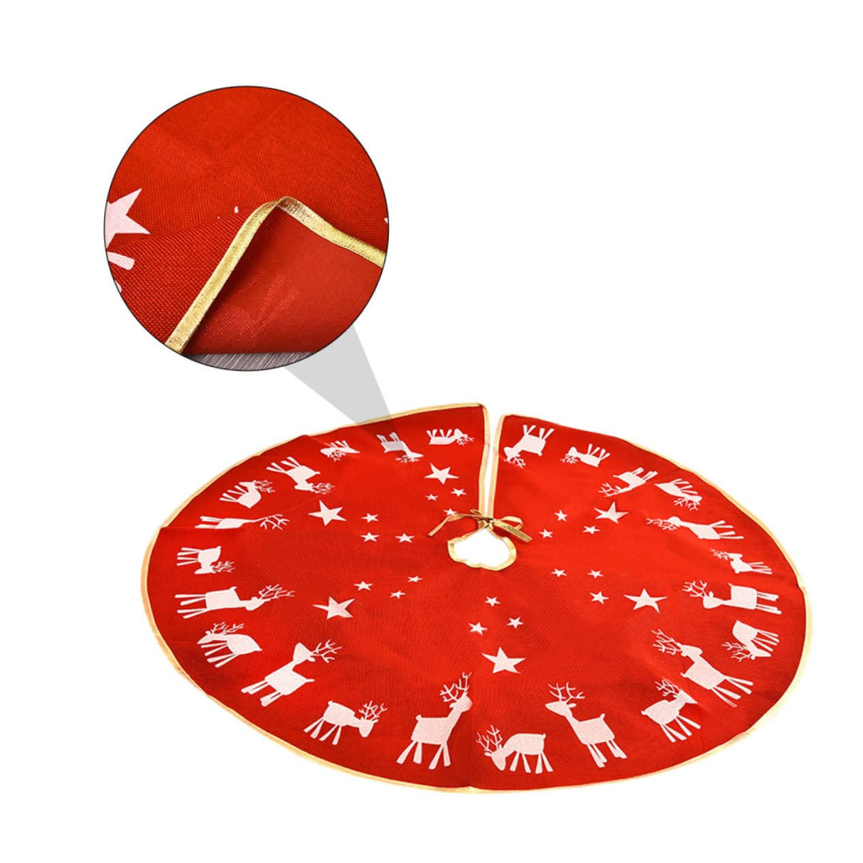 PRETYZOOM 1Pc Tree Skirt Floor Carpet Rustic Christmas Tree Rug Xmas Tree Skirt Decor Wicker Tree Skirt Xmas Tree Collar Christmas Tree Apron Decor Kerststal Decor Christmas Tree Stand Red