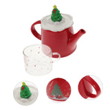 1 Set Kerst Waterkoker Beker Kerst Theekopje Kerst Glazen Mokken Decoratieve Theepot Kerst Glazen Bekers Kerst Theepot Kerst Theeketel Vrolijk Kerstfeest Keramiek Kantoor Draagbaar