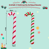 VIKY® Opblaasbare zuurstokken, kerstdecoratie, outdoor, 2 stuks, grote kerstzuurstok, kerstdecoraties, speelgoed ballonnen, zuurstokken voor Kerstmis, feestdecoratie, kerstboomversiering