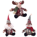 basku Kerstman, sneeuwpop, zittend rendier, kerstdecoratie, pluche pop, kerstman, kerstman, voor kersttafel, bureau, open haard, decoratie, pluche kerstfiguren