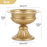 Nuptio Gouden Vazen voor Centerpieces Bruiloft - 2 Stuks 16.4cm Hoogte Metalen Urn Vaas Elegante Bruiloft Centerpieces voor Tabellen Bloem Trompet Vaas Urnen voor Verjaardagsfeestje Huisdecoraties