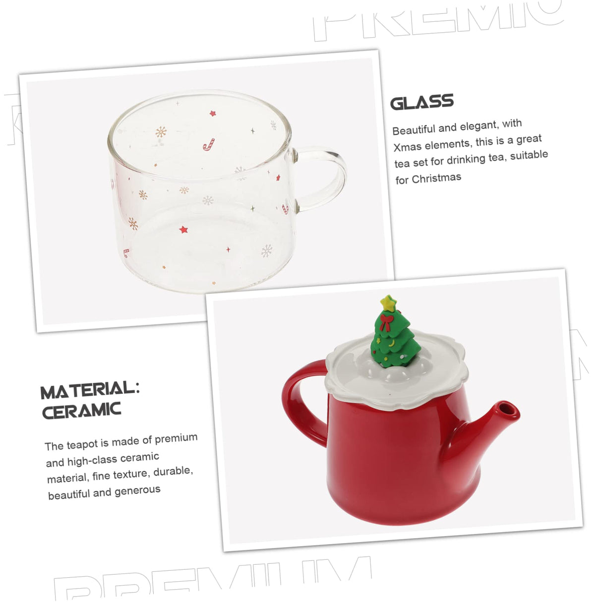 1 Set Kerst Waterkoker Beker Kerst Theekopje Kerst Glazen Mokken Decoratieve Theepot Kerst Glazen Bekers Kerst Theepot Kerst Theeketel Vrolijk Kerstfeest Keramiek Kantoor Draagbaar