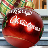 Opblaasbare kerstbal met decoratie, 60 cm PVC gigantische opblaasbare bal, opblaasbare kerstballen, kerstballen, ornament, tuin, tuin, thuis, terras, decoratie voor vakantie