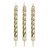 PME 10 Set GOLD TWIST Candles met houders verjaardagsfeestjes decoratie