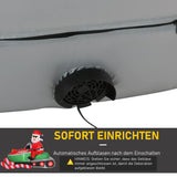 HOMCOM opblaasbare kerstman sneeuwpop kerstversiering LED figuur opblaasbare kerstversiering verlicht LED IP44 polyester groen + rood 210 x 110 x 160 cm