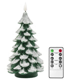 Kerstboom vormige LED kaarsen, PChero 1 stks batterij geëxploiteerd Xmas kaarsen echte wax vlamloze flikkerende kaarsen voor thuis festival open haard decoratie - warm wit