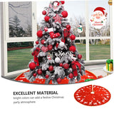 PRETYZOOM 1Pc Tree Skirt Floor Carpet Rustic Christmas Tree Rug Xmas Tree Skirt Decor Wicker Tree Skirt Xmas Tree Collar Christmas Tree Apron Decor Kerststal Decor Christmas Tree Stand Red