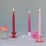 Candles with a Twist, Kerst Rood Twisted, Gelakt, Ongeparfumeerde Kaarsen, 6 stuks… (Kerst Rood)