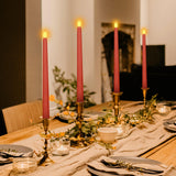 Sequpr 6 STKS LED Kaarsen Taper Kaarsen Rood, Vlamloze Kaarsen, Batterij Operated Kaarslichten, LED Lange Kaarsen voor Tafel Kerst Bruiloft Verjaardagsfeest Woondecoratie