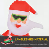 HOMCOM opblaasbare kerstman sneeuwpop kerstversiering LED figuur opblaasbare kerstversiering verlicht LED IP44 polyester groen + rood 210 x 110 x 160 cm