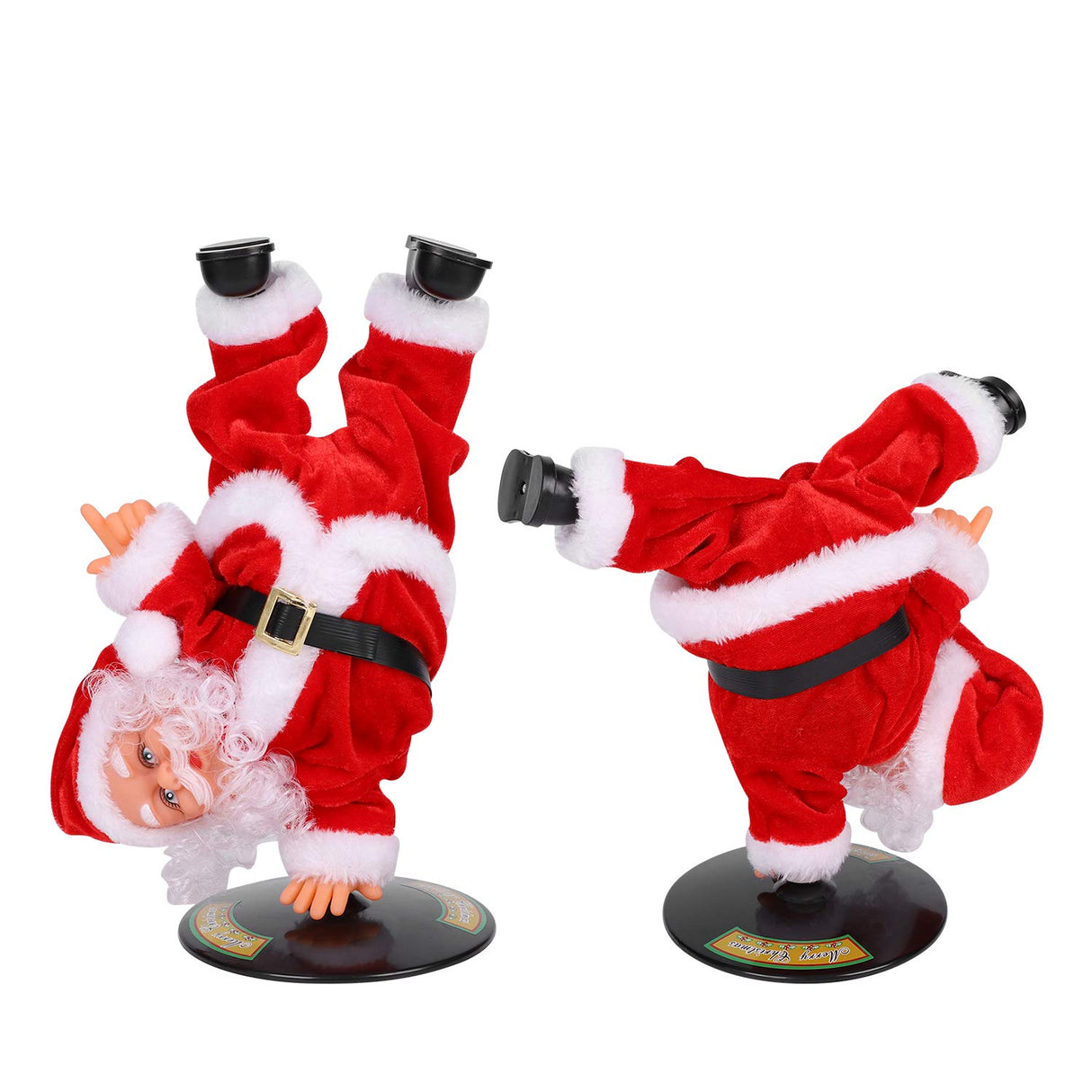 ITODA Kerstman decoratie met muziek kerstfiguur draaibaar kerstmanfiguur zingend dansend kerstman figuur kleine kerstdecoratie kerstman decoratiefiguur rood kerstdecoratie tafel woonkamer cadeau