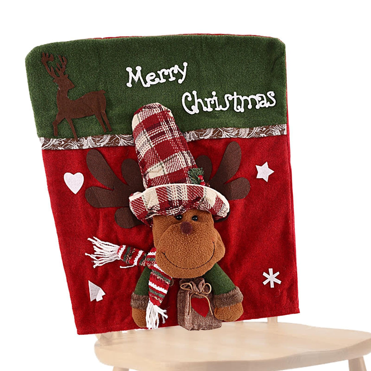 Christmas Chair Back Covers, Holiday Chair Back Decorations, Christmas Dining Chair Covers, Holiday-themed Chair Back Covers, For Home Dinner Christmas Banquet Party Festival Decor