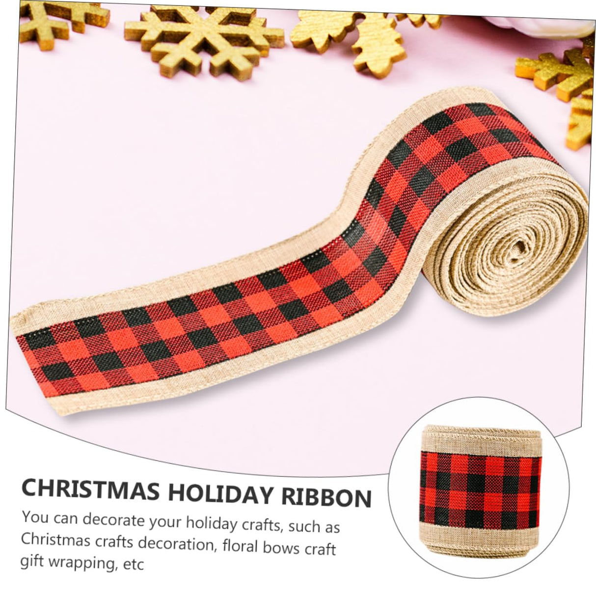 Lurrose 2 Rolls Christmas Ribbon Floral Ribbon Lace Ribbon Hair Decorations DIY Xmas Ribbon Bow Plaid Ribbon Decor Jute Table Runner With Lace Stof Lint Voor DIY Wikkelen Ijzerdraad