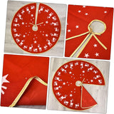 PRETYZOOM 1Pc Tree Skirt Floor Carpet Rustic Christmas Tree Rug Xmas Tree Skirt Decor Wicker Tree Skirt Xmas Tree Collar Christmas Tree Apron Decor Kerststal Decor Christmas Tree Stand Red