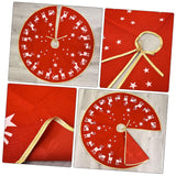 PRETYZOOM 1Pc Tree Skirt Floor Carpet Rustic Christmas Tree Rug Xmas Tree Skirt Decor Wicker Tree Skirt Xmas Tree Collar Christmas Tree Apron Decor Kerststal Decor Christmas Tree Stand Red