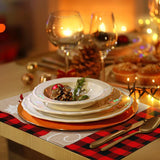 Weldomcor Set van 6 placemats voor Kerstmis, Kerstdecoratie kerstplacemats hittebestendig, 45 x 33 cm