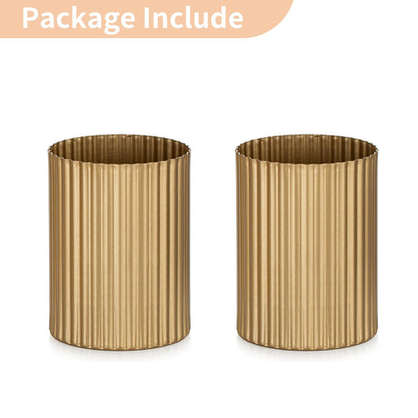 NUPTIO Kleine Gouden Vaas voor Bloemen: 2 Stuks 13cm Metalen Bloemenvazen Bruiloft Tafel Centrepieces Vintage Plant Pot voor Kerst Verjaardagsfeest Woonkamer Balkon Decoraties