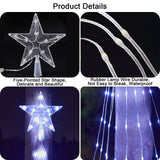 Waterdichte kerstboomverlichting met sterren, 2 m x 9 slinger, lichtketting kerstboom, led-kerstboomverlichting, kerstverlichting voor tuin, Nieuwjaar, feest, bruiloftsdecoratie