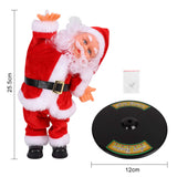 ITODA Kerstman decoratie met muziek kerstfiguur draaibaar kerstmanfiguur zingend dansend kerstman figuur kleine kerstdecoratie kerstman decoratiefiguur rood kerstdecoratie tafel woonkamer cadeau