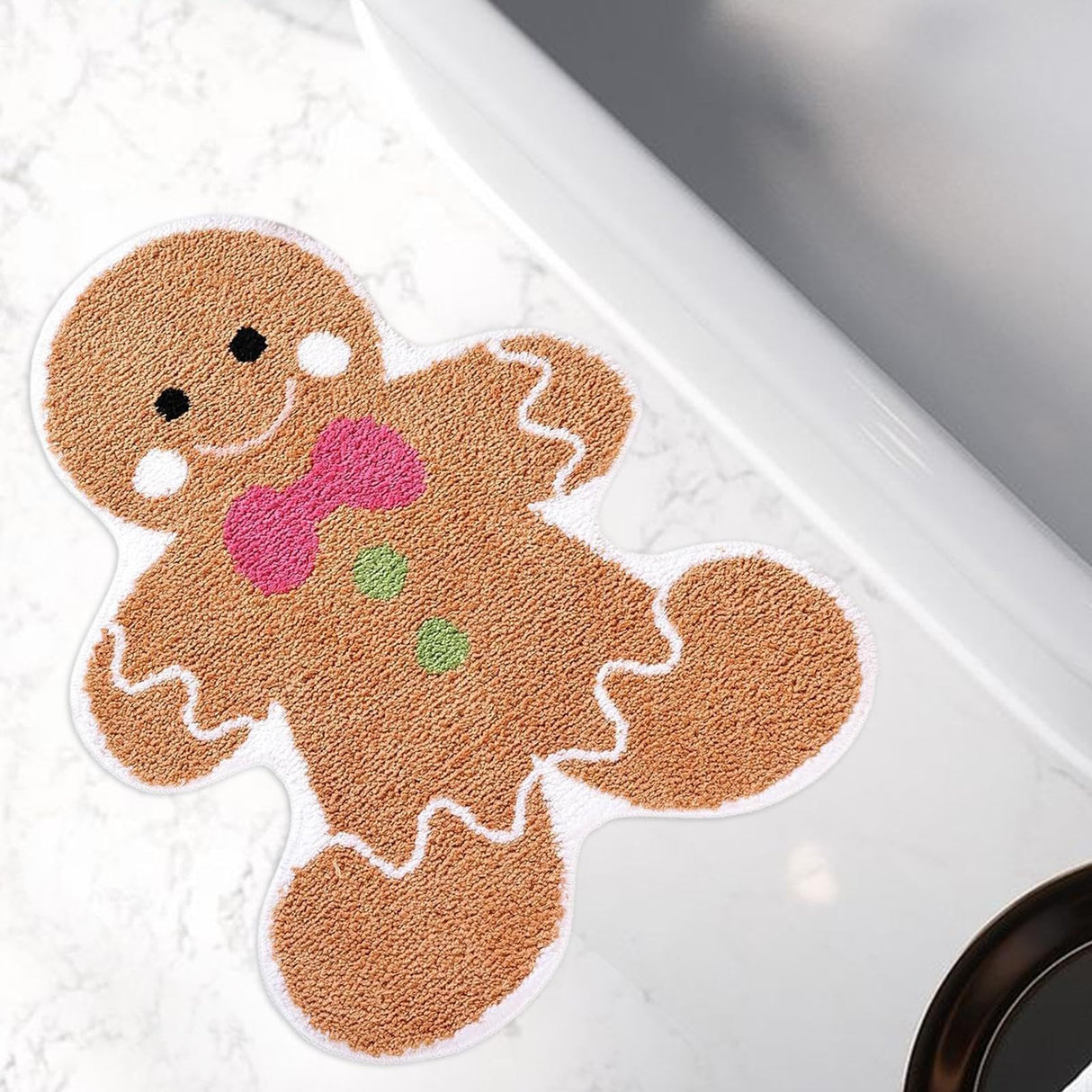 Peperkoek keukenmatten - peperkoek kerst keuken tapijten, peperkoek gootsteenmat | deurmat met peperkoekman, antislip peperkoekvormige tapijten, matten deurmatten voor binnen, slaapkamer, voordeur,