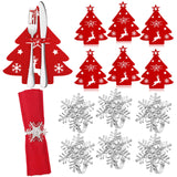 HOWAF 6 Kerst Servetringen + 6 Kerst Bestekhouders Set, Kerst Sneeuwvlok Servet Ringen Kerst Servet Houders Ringen Kerstboom Bestek Houders voor Xmas Kerst Tafeldecoratie