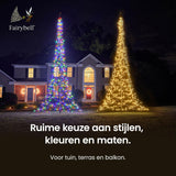 Fairybell LED Kerstboom voor buiten - 4 meter - 640 LEDs - Kerstboom inclusief vlaggenmast - Warm wit met twinkle