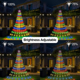 FLSEPAMB Kerstboomverlichting waterval, 8 lichtmodi lichtketting kerstboom waterval, 3,5 m 350 kerstboom verlichting LED, kerstboom lichtketting