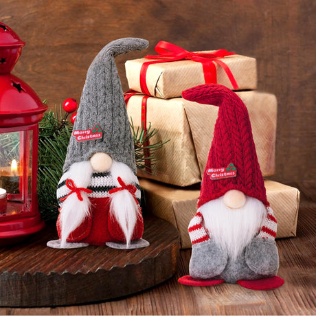 YMIFEEY 2 stuks kerstkabouters kabouterfiguren, Kerstmis pluche GNOME Kerstmis kabouter decoratie figuur pop 24 cm hoog kaboutergeschenk kerstfiguren dwerg voor kerstdecoratie