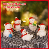 8 Stuks Kerst Microlandschap Decor Ambachtelijke Kerst Hars Landschap Miniatuur Kerstfiguren Mini Sneeuwpop Beeldjes Mini Kerstfiguurtje Mini-kerstman Bureaublad Wit Sneeuwbal