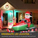 HOMCOM opblaasbare kerstman sneeuwpop kerstversiering LED figuur opblaasbare kerstversiering verlicht LED IP44 polyester groen + rood 210 x 110 x 160 cm