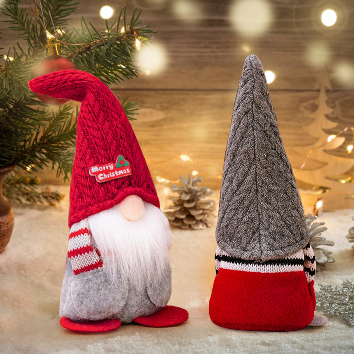 YMIFEEY 2 stuks kerstkabouters kabouterfiguren, Kerstmis pluche GNOME Kerstmis kabouter decoratie figuur pop 24 cm hoog kaboutergeschenk kerstfiguren dwerg voor kerstdecoratie