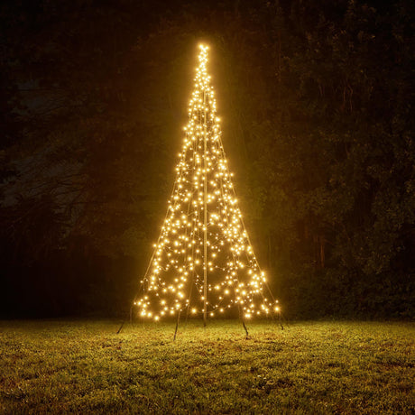 Fairybell LED Kerstboom voor buiten - 4 meter - 640 LEDs - Kerstboom inclusief vlaggenmast - Warm wit met twinkle