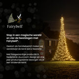 Fairybell LED Kerstboom voor buiten - 4 meter - 640 LEDs - Kerstboom inclusief vlaggenmast - Warm wit met twinkle