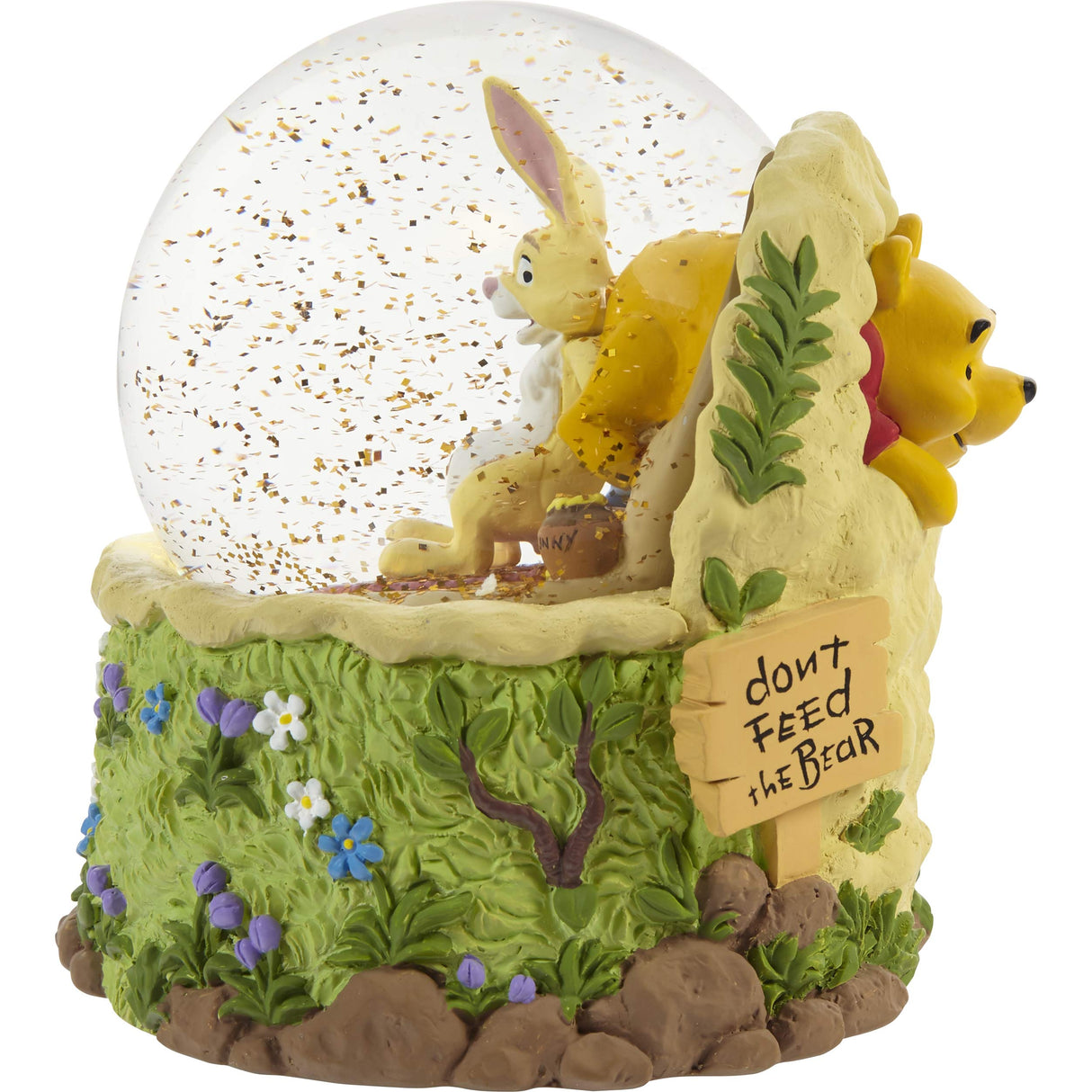 Precious Moments 203704 Disney Don't Feed The Bear Winnie de Poeh Hars/Glas Muzikale Sneeuwbol, Multicolor