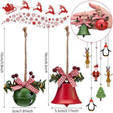 Kerst Jingle Bell Metalen Bell Boom Decoraties Ornamenten Kerstboom Opknoping Decoratie Kerstbel Decoratie Hangers voor Vakantie Party Decor Xmas (groen wit rood)