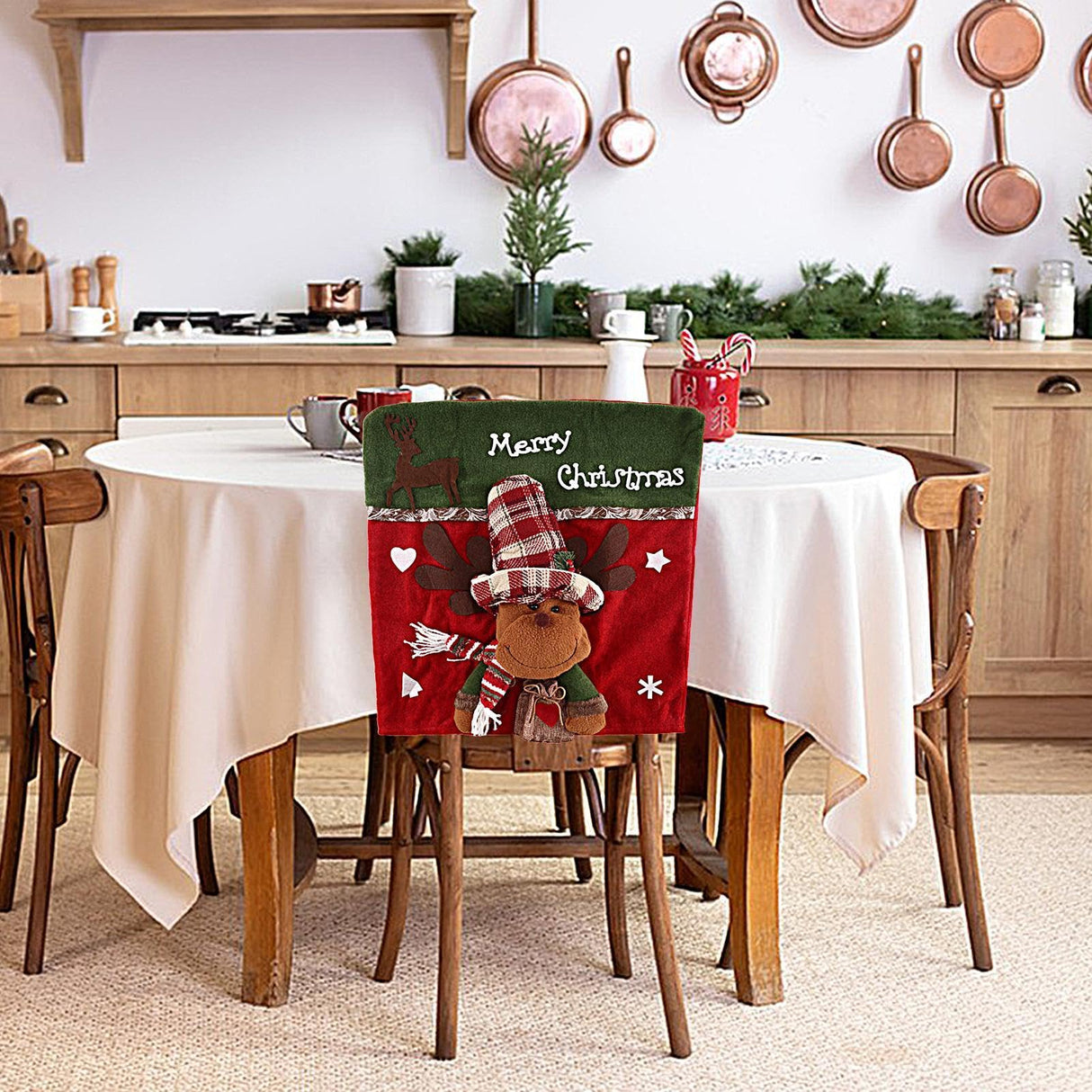 Christmas Chair Back Covers, Holiday Chair Back Decorations, Christmas Dining Chair Covers, Holiday-themed Chair Back Covers, For Home Dinner Christmas Banquet Party Festival Decor