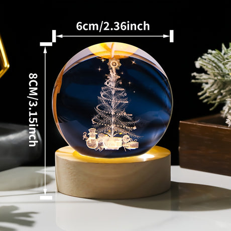 Festive Glow 3D Crystal Sphere