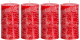 Brandsseller Stompkaarsen, set van 4, 9 x 15 cm, kerstkaars, adventskrans, rood