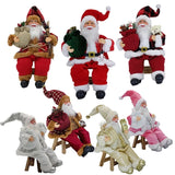 14'' Sitting Santa Claus Figurines Christmas Figure Decorations Hanging Xmas Tree Ornaments Santa Doll Toy Collectible 69HF