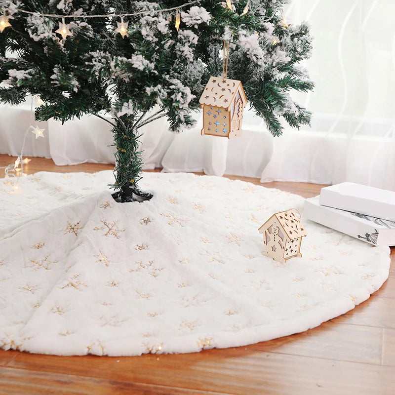 Christmas Tree Skirt Mat Under The Tree Christmas Decorations For Home Snowflake 78/90/122cm New Christmas Tree Foot Carpet