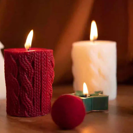 Thread Pillar Apple Christmas Tree Candle Red White Green Gift Box Set Candlelight Dinner Romantic Decoration Candles