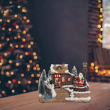 Christmas LED Lighted Snow House Revolving Santa Claus Snowman USB Battery Operated Musical Village Scene Xmas Decor