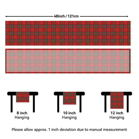 Table Runner Christmas Cotton Red Plaids Tablecloth Home Dinning Festival Scottish Plaids Table Cover Decoration