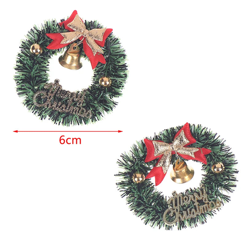 1:6 Dollhouse Miniature Christmas Garland Wreath Model Doll Christmas Decor Toy